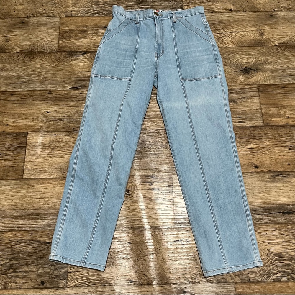 Aviator Nation High Rise Jessica Jeans Size 28 Straight Leg Patch Pockets
